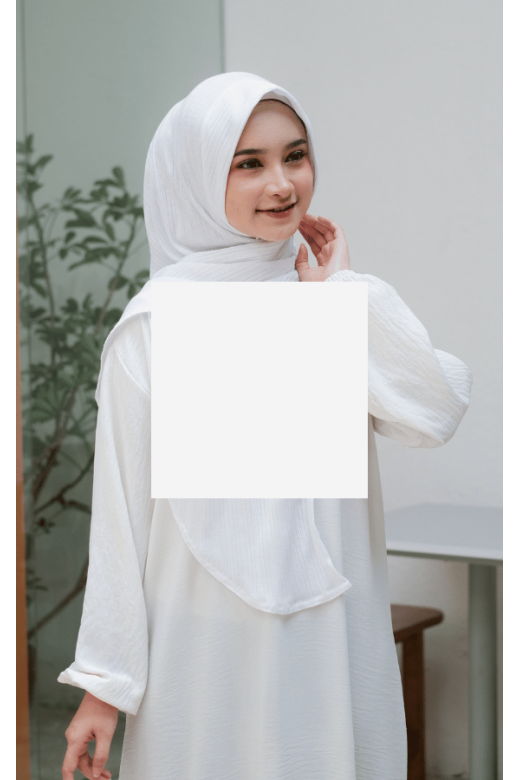 Hijab Alona Instan Knit Broken White